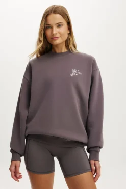 Plush Graphic Crew Sweatshirt