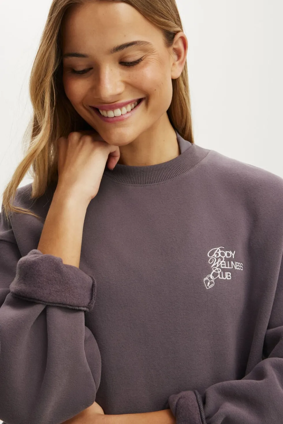 Plush Graphic Crew Sweatshirt