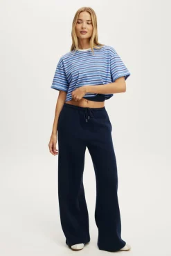 Plush Tie Waist Wide Leg Sweatpant