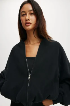 Plush Zip Through Bomber