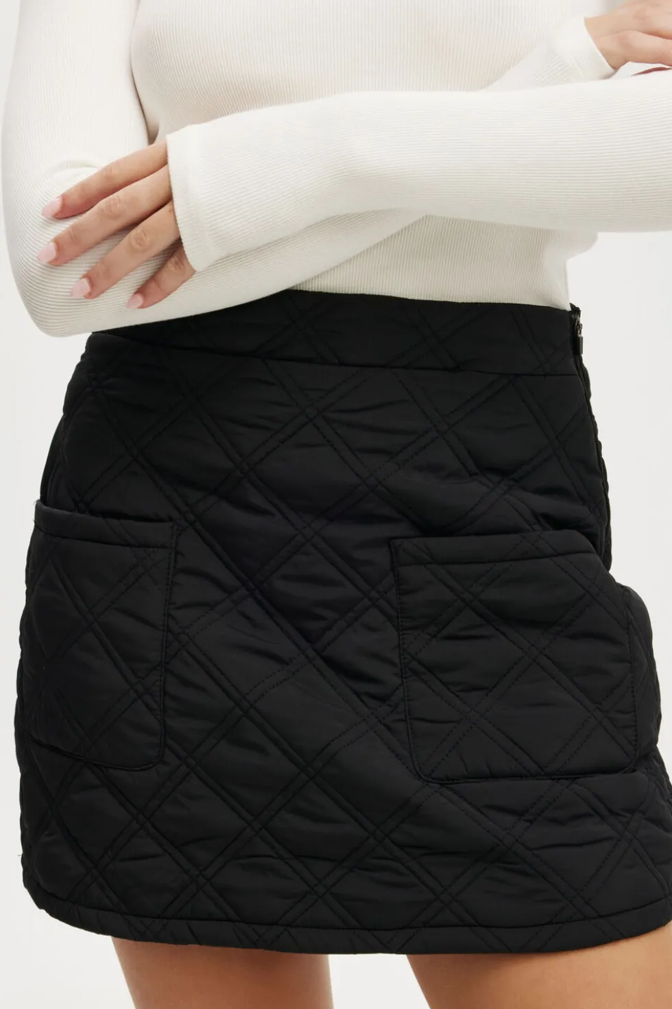 Rhythm Quilted Puffer Mini Skirt