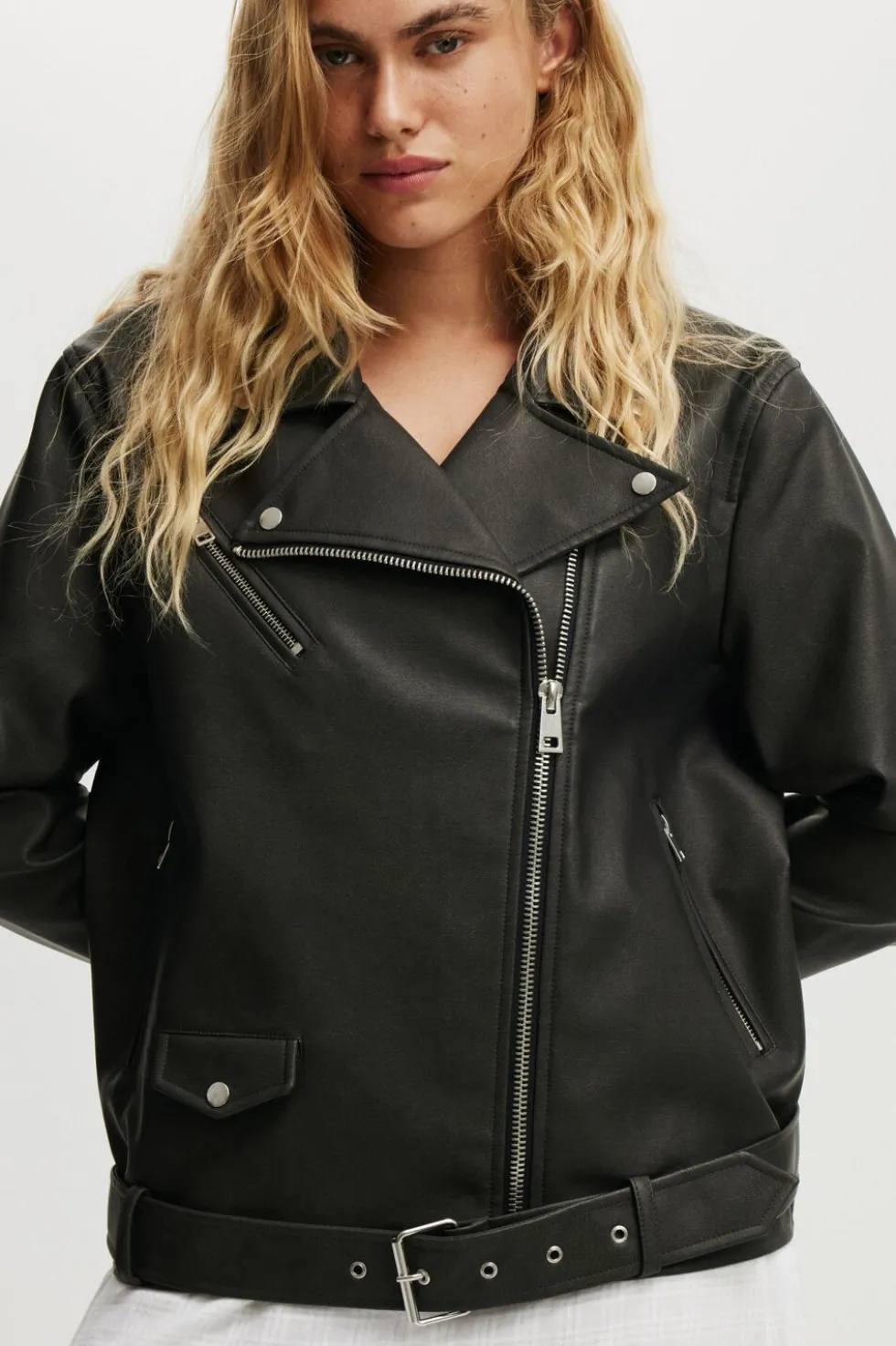 Roman Faux Leather Biker Jacket