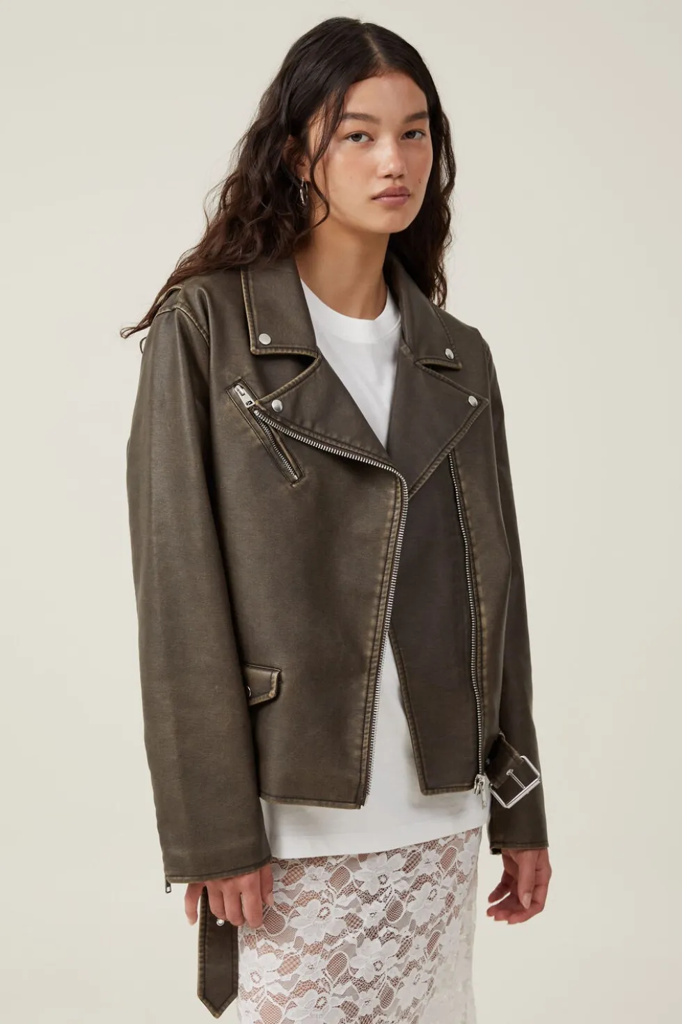Roman Faux Leather Biker Jacket
