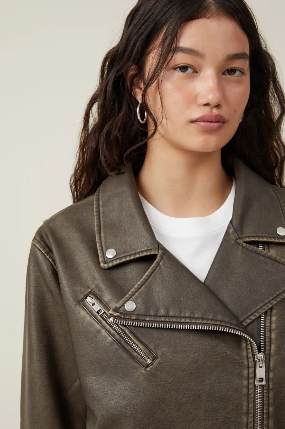 Roman Faux Leather Biker Jacket