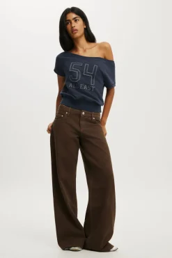 Short Sleeve Off Shoulder Sweatshirt
