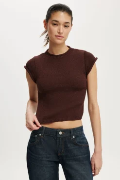 Textured Shortsleeve Knit Top