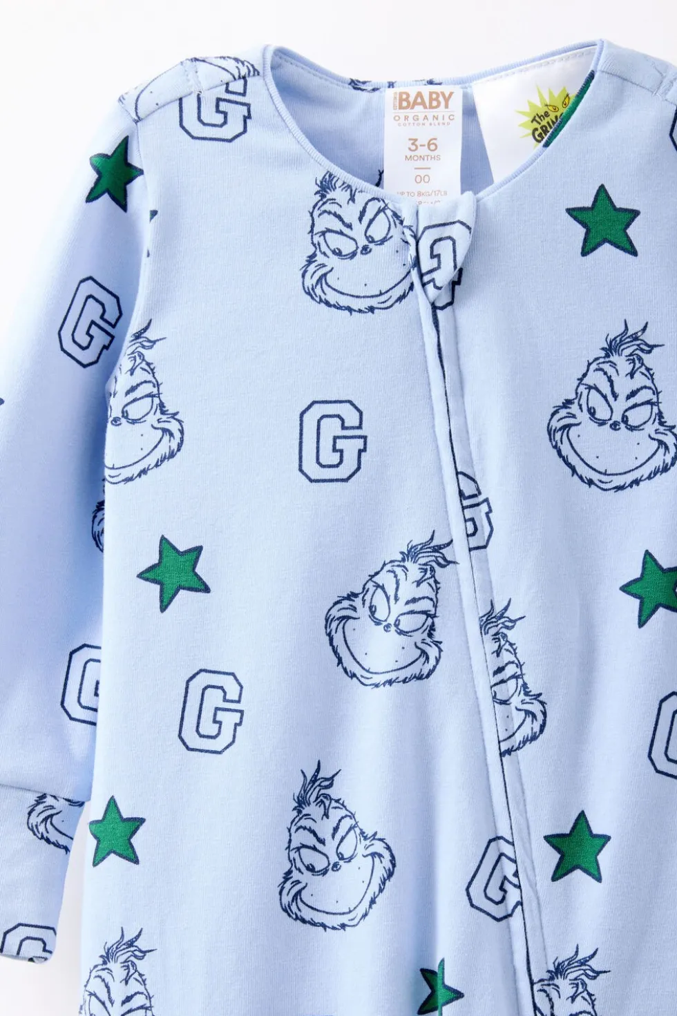 The Grinch Long Sleeve Zip Romper