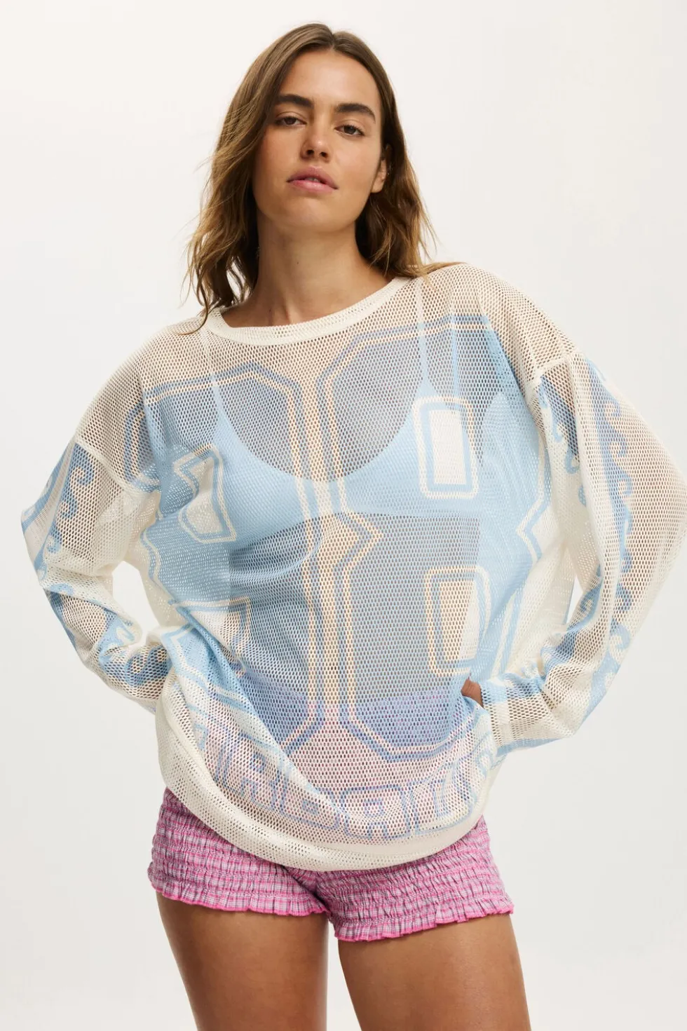 The Long Sleeve Mesh Graphic Tee