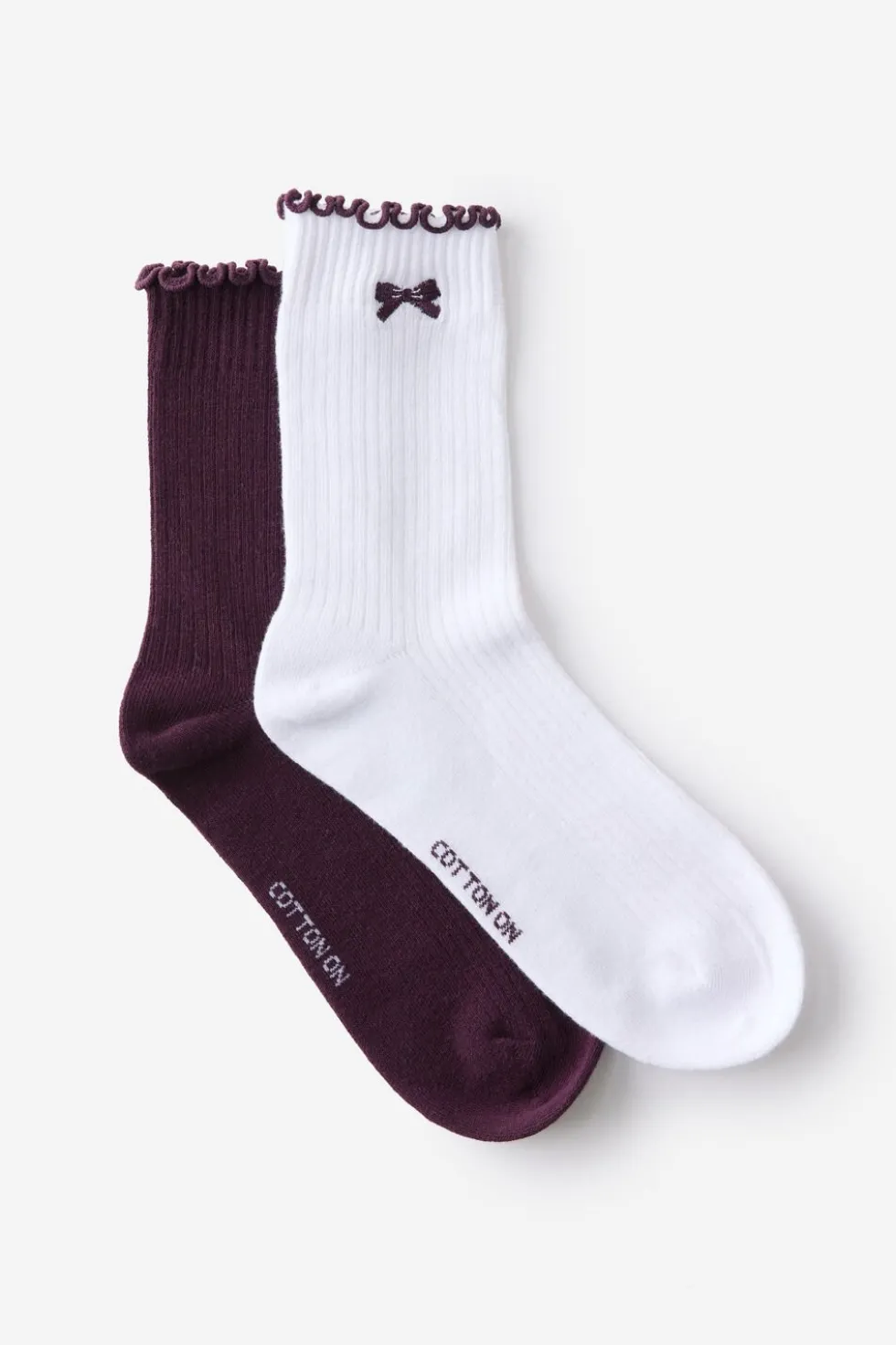 The Perfect Pair Frill Rib Crew Sock 2Pk