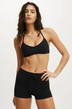 Ultra Soft Halter Open Back Crop