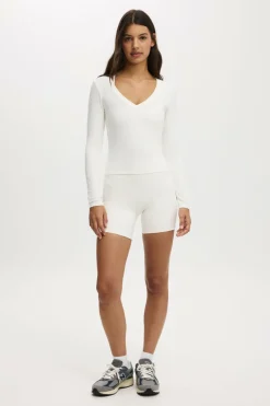 Ultra Soft Plunge Front Long Sleeve