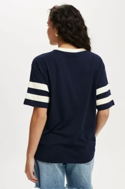 V Neck Oversized Graphic Tee