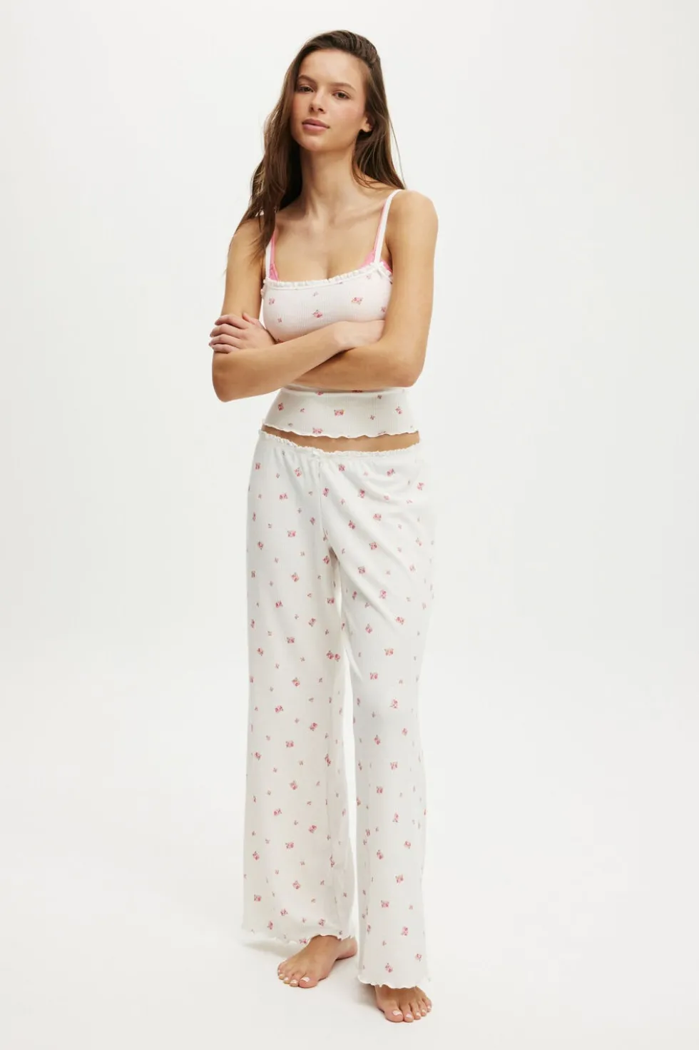 Waffle Wide Leg Pant