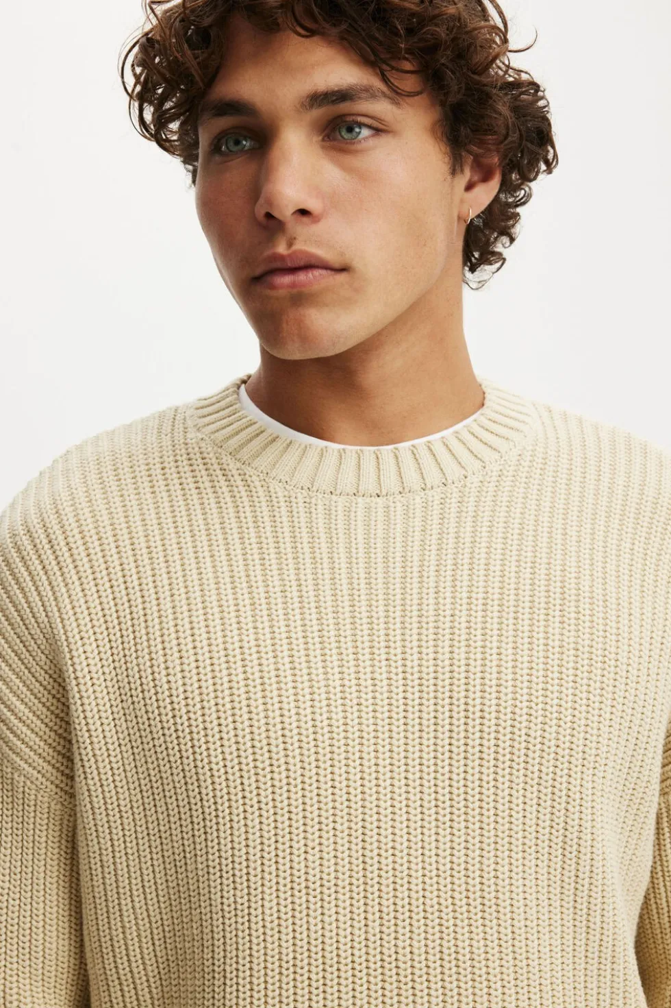 Washed Box Fit Crew Knit