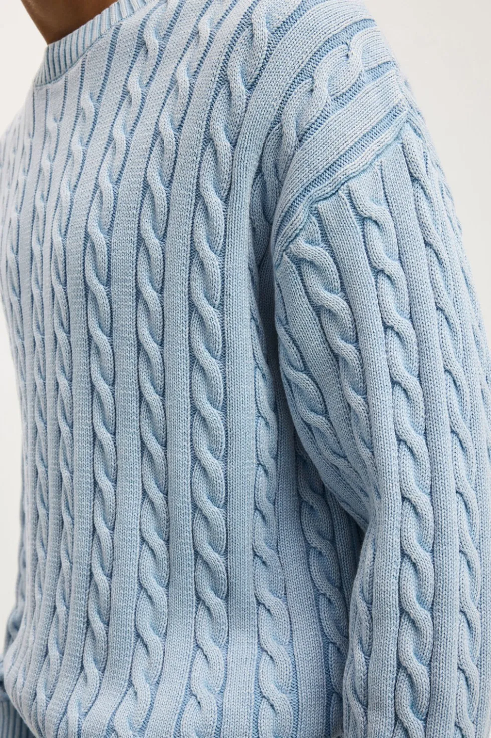 Washed Box Fit Crew Knit