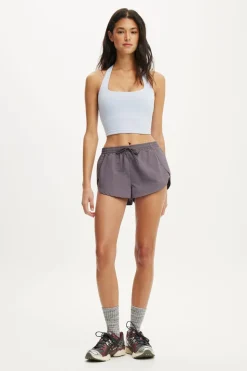 Woven Dolphin Hem Micro Short